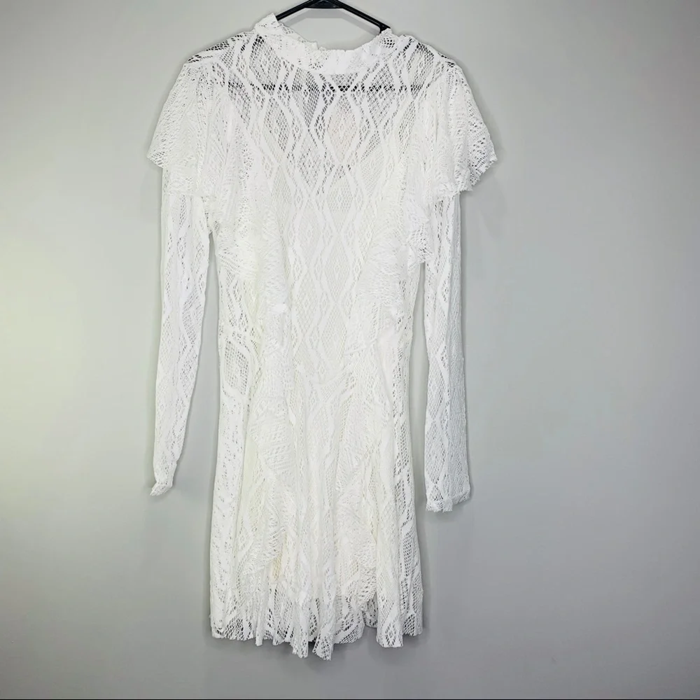 Free People Ivory Mock Neck Lace‎ Dress